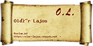 Olár Lajos névjegykártya